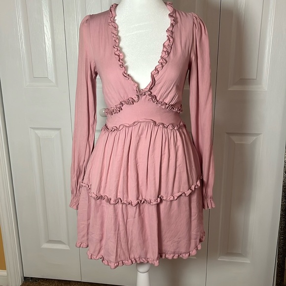 miami Dresses & Skirts - Elegant Pink Ruffle Dress